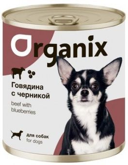 Влажный корм для собак Organix Заливное из говядины с черникой (Органикс)